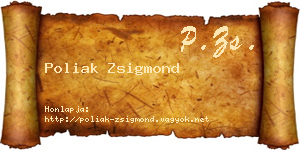 Poliak Zsigmond névjegykártya